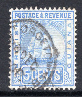 British Guiana 1907-10 Ship - Change Of Colour - 5c Ultramarine Used (SG 255) - British Guiana (...-1966)