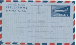 Australia Aerogramme Sent To Germany 1962 No Postmark - Aerogramas