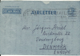 Australia Aerogramme Sent To Denmark Fremantle 13-7-1950 - Luchtpostbladen