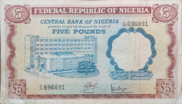 NIGERIA 5 POUNDS 1968 P-13a VF++ SERIES 35 - Nigeria