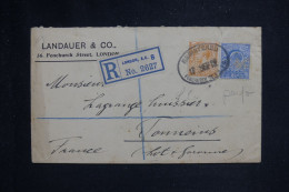 ROYAUME UNI - Perforés Sur Enveloppe Commerciale En Recommandé De Londres Pour La France En 1912 - L 150627 - Perforés