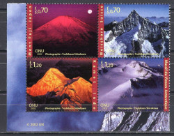 United Nations UN Geneva Serie 4v 2002 In Block Int Year Of The Mountain Mount Fuji - Vinson Massif Antarctica MNH - Nuovi