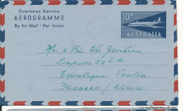 Australia Aerogramme Sent To Denmark Melbourne 12-8-1964 - Aérogrammes