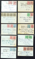 10 Enveloppes Format Carte De Visite Avec Timbres "Chiffre Sur Lion Héralqiue", Affranchissements Tous Différents (II). - Lettres & Documents