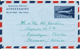 Australia Aerogramme Sent To Denmark 6-9-1964 - Aerograms