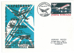 COV 23 - 202 AIRPLANE, Romania - Cover - Used - 1985 - Lettres & Documents