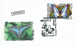 COV 23 - 1241-a BUTTERFLY, Romania - Cover + Greeting Card - Cover - Used - 2005 - Maximum Cards & Covers