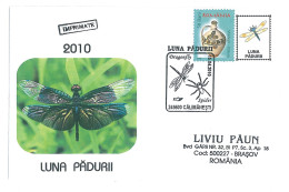 COV 23 - 915 DRAGONFLY, LIBELLULE, Romania - Cover - Used - 2010 - Maximumkarten (MC)