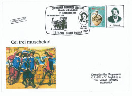 COV 23 - 355 ALEXANDRE DUMAS, The Three Musketeers, Romania - Cover - Used - 2008 - Maximum Cards & Covers