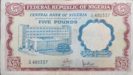 NIGERIA 5 POUNDS 1968 P-13a VF+ SERIES 34 480337 - Nigeria