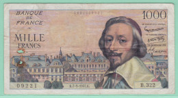 1000 FRANCS RICHELIEU K 7 3 1957 K 09221 B 322 - 1 000 F 1953-1957 ''Richelieu''