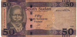 SOUTH SUDAN P16b 50 POUNDS 2016 #AG      RARE DATE   FINE  NO P.h. - Sudan Del Sud