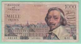 1000 FRANCS RICHELIEU L 1 7 1954 L 42146 Q 51 - 1 000 F 1953-1957 ''Richelieu''