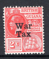 British Guiana 1918 KGV - War Tax - 2c Scarlet HM (SG 271) - British Guiana (...-1966)