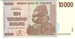 ZIMBABWE P72 10000 Or 10.000 DOLLARS 2008  #AA   UNC. - Zimbabwe