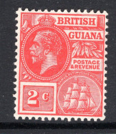 British Guiana 1921-27 KGV - Wmk. Mult. Script CA - 2c Rose-carmine HM (SG 273) - Guyane Britannique (...-1966)