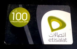 Egypt, Etisalat Mobile Recharging Card, 100 LE - Egypt