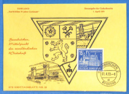 Saar - 1959 - Carte Postale FDC De Saarbrücken - G30647 - Covers & Documents