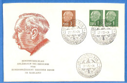 Saar - 1957 - Lettre FDC De Saarbrücken - G30635 - Storia Postale