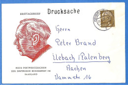 Saar - 1958 - Lettre FDC De Homburg - G30634 - Lettres & Documents