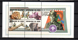 Niger 1997 Block 1484/87 Pfadfinder/Tiere Postfrisch - Níger (1960-...)