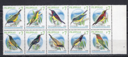 Philippines Serie 10v 2009 Year 2009A On Stamps - Birds Sunbirds MNH - Philippines