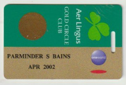 Bagage Pas - Luggage Tag Pass Aer Lingus Luchtvaartmaatschappij Dublin Ireland (IRL) Gold Circle Club 2002 - Aufklebschilder Und Gepäckbeschriftung