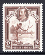 British Guiana 1934-51 KGV Pictorials - 2c Shooting Fish HM (SG 289) - British Guiana (...-1966)