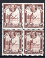 British Guiana 1934-51 KGV Pictorials - 2c Shooting Fish Block HM (SG 289) - Guyana Britannica (...-1966)