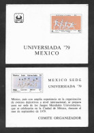 SE)1979 MEXICO, FISU WORLD UNIVERSITY GAMES 79', FENCING 5P SCT1189 & RUNNERS 5P SCT1181, 2 IMPERFORATED SS, MNH - Mexico