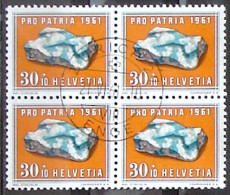 Schweiz Suisse Pro Patria 1961: "Lazulith" Zu WII 106 Mi 734 Yv 680 Block Mit O ZÜRICH 21.VI.61 ENGE (Zumstein CHF 4.00) - Minéraux