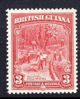 British Guiana 1934-51 KGV Pictorials - 3c Gold Mining - P.12½ - HM (SG 290) - British Guiana (...-1966)