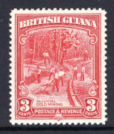 British Guiana 1934-51 KGV Pictorials - 3c Gold Mining - P.12½ - HM (SG 290) - Brits-Guiana (...-1966)