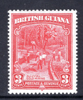 British Guiana 1934-51 KGV Pictorials - 3c Gold Mining - P.12½ X 13½ - HM (SG 290a) - British Guiana (...-1966)