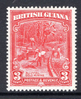 British Guiana 1934-51 KGV Pictorials - 3c Gold Mining - P.13 X 14 - HM (SG 290b) - Britisch-Guayana (...-1966)