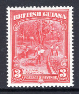 British Guiana 1934-51 KGV Pictorials - 3c Gold Mining - P.13 X 14 - HM (SG 290b) - Britisch-Guayana (...-1966)