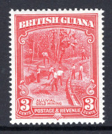 British Guiana 1934-51 KGV Pictorials - 3c Gold Mining - P.13 X 14 - HM (SG 290b) - British Guiana (...-1966)