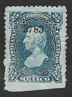 SD)1874-80 MEXICO  HIDALGO 25C SCT 109 IMPERFORATED BELOW, MINT WITH HINGE - Mexico