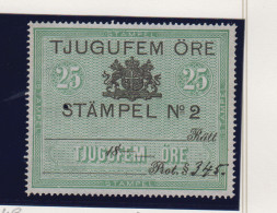 Zweden Fiskale Zegel Cat. Barefoot : Staempel (Adjustments) 4B - Revenue Stamps