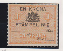 Zweden Fiskale Zegel Cat. Barefoot : Staempel (Adjustments) 10B - Revenue Stamps