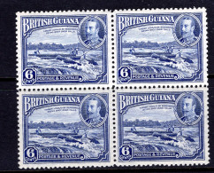 British Guiana 1934-51 KGV Pictorials - 6c Shooting Logs Over Falls Block HM (SG 292) - Brits-Guiana (...-1966)