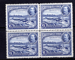 British Guiana 1934-51 KGV Pictorials - 6c Shooting Logs Over Falls Block HM (SG 292) - British Guiana (...-1966)