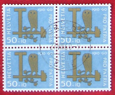 Schweiz Suisse Pro Patria 1960: Eule Hibou Owl Zu WII 100 Mi 718 Yv 665 Block Mit O ZÜRICH 27.VIII.60 (Zu CHF 32.00) - Owls