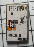 1616c Pin's Pins / Rare Et De Belle Qualité / ADMINISTRATIONS / COLLEGE DE BALEONE ? TELETHON 91 - Administración