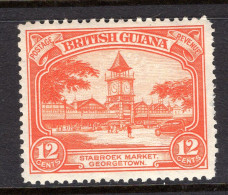 British Guiana 1934-51 KGV Pictorials - 12c Stabroek Market - P.12½ - HM (SG 293) - Guyane Britannique (...-1966)