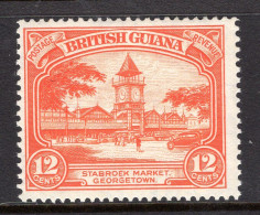 British Guiana 1934-51 KGV Pictorials - 12c Stabroek Market - P.14 X 13 - HM (SG 293a) - Britisch-Guayana (...-1966)