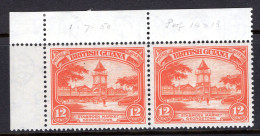 British Guiana 1934-51 KGV Pictorials - 12c Stabroek Market - P.14 X 13 - Pair HM (SG 293a) - Guyane Britannique (...-1966)