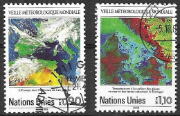 O.N.U. GENEVE - 1989 - METEOROLOGIA  -SERIE 2 VALORI - USATA (YVERT 176\7 - MICHEL 176\7) - Usados