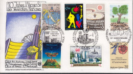 UNO NEW YORK  Trio-FDC 577-578, Mit G + W , 10 Jahre Wiener Büro, 1989 - Emissioni Congiunte New York/Ginevra/Vienna