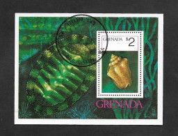 SD)1975 GRANADA  FROM THE SHELL SERIES, VOLUTA MUSICA, SOUVENIR SHEET, CTO - Grenada (1974-...)